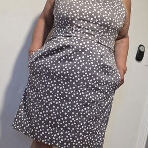 Robbie Bee Gray and White Patterned Dress